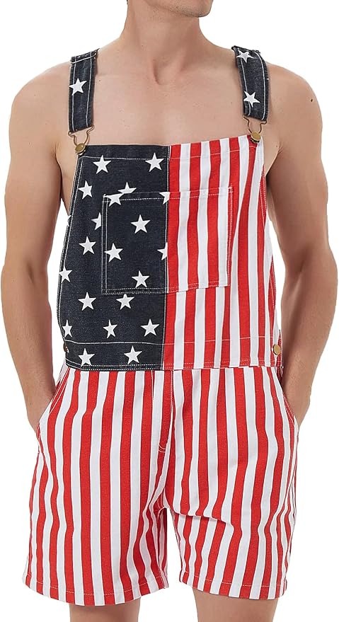 American Flag Festival Overalls