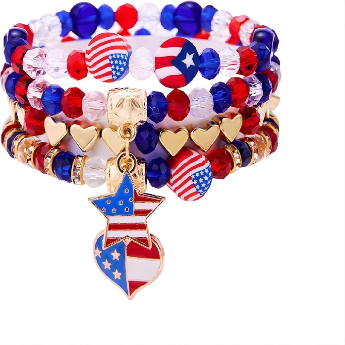 Patriotic Stretch Bracelet Set