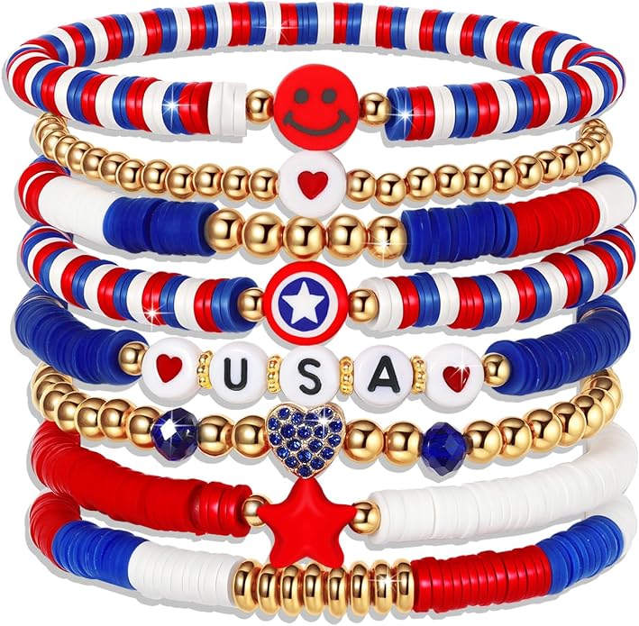 Red White Blue Bracelets